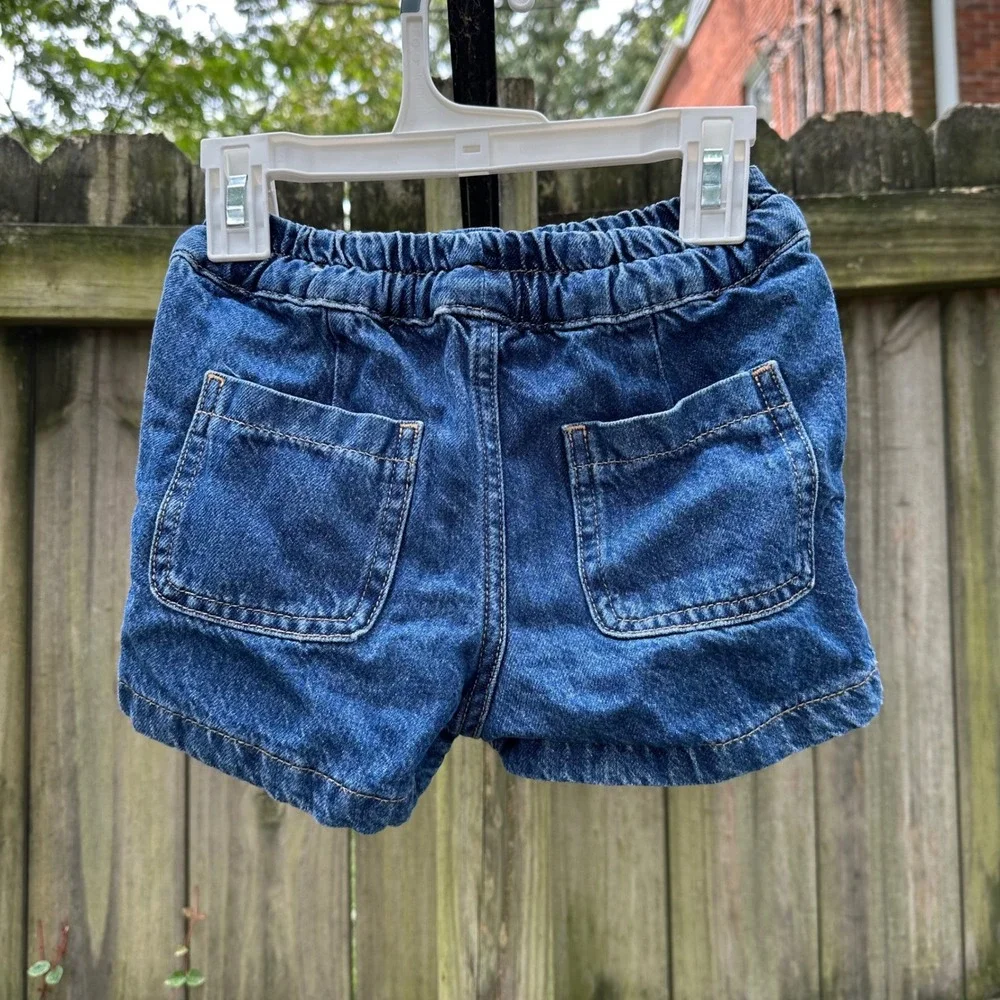 Fat Face Denim‎ Shorts Kids Blue Elastic Waist Drawstring Pockets Size 5/6